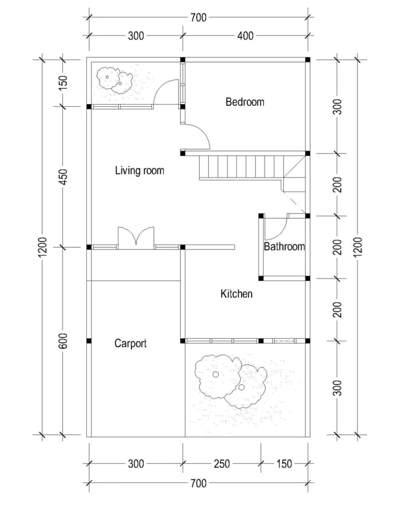 banner denah rumah 7x12