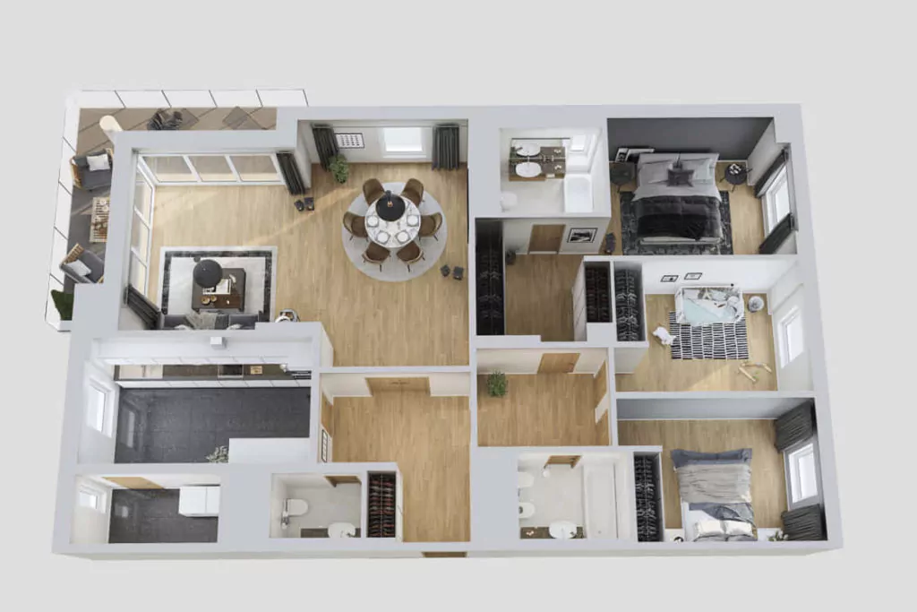 banner denah rumah 8x12