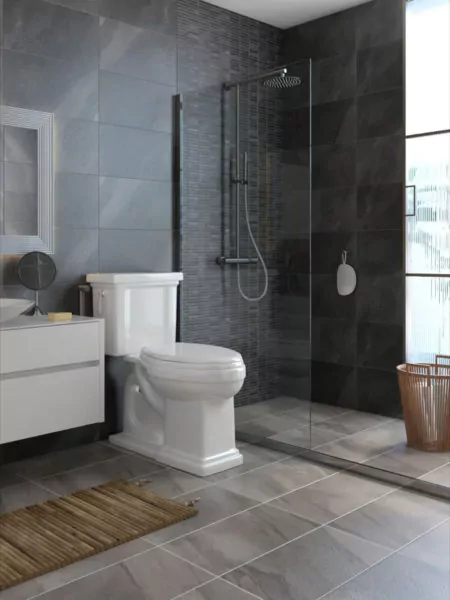 desain kamar mandi minimalis kloset duduk shower mewah
