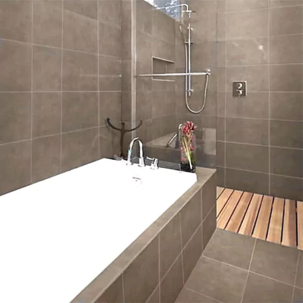 keramik dinding kamar mandi coklat