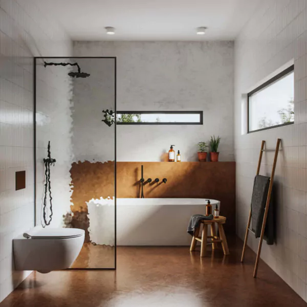 model kamar mandi sederhana tapi mewah gaya rustic