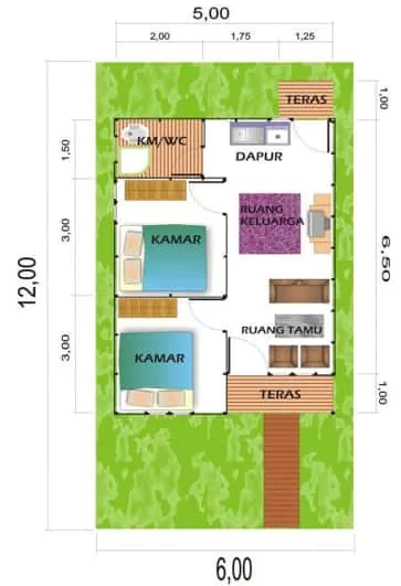 bentuk denah pondasi rumah ukuran 7x9