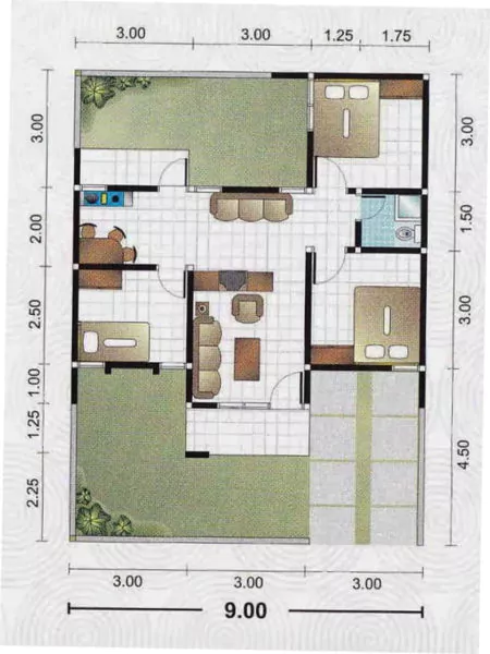 denah denah rumah minimalis 3 kamar tidur type 36 di perumahan