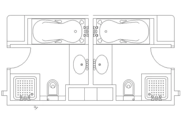 denah kamar mandi hotel