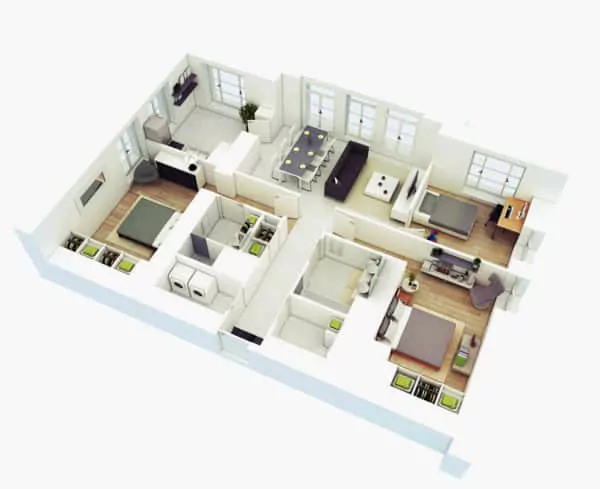 denah pondasi rumah ukuran 6x12 3 kamar 1 mushola