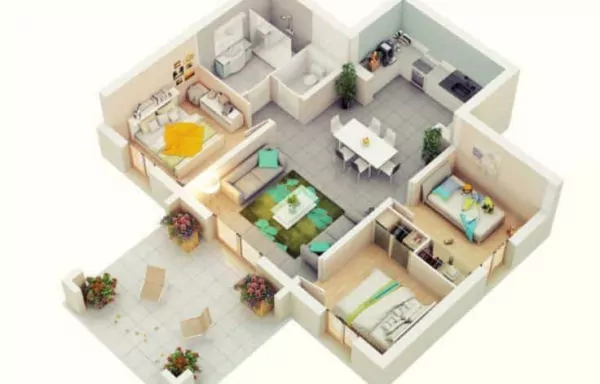 denah pondasi rumah ukuran 6x12 3 kamar yang nyaman