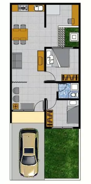 denah pondasi rumah ukuran 7x9 1 kamar