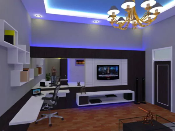 backdrop tv kamar tidur