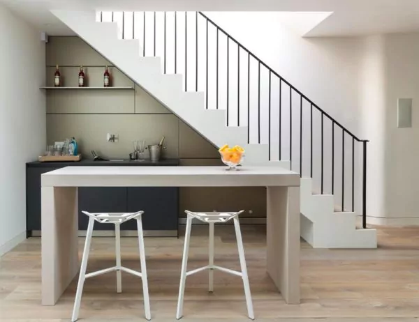 kitchen set bawah tangga modern minimalis