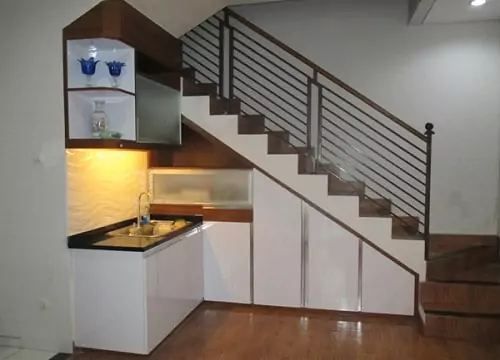 kitchen set bawah tangga rumah type 36