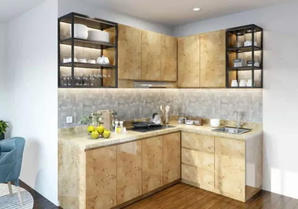 kitchen set industrialis marmer