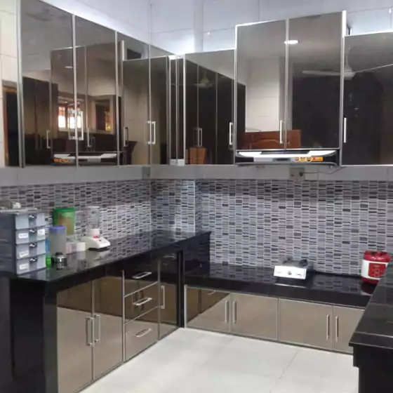 kitchen set kaca glass stone