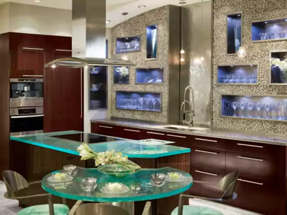kitchen set kaca mewah