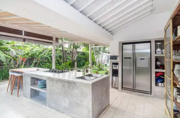kitchen set stainless semi outdoor