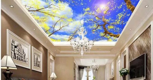 model plafon pvc motif awan cantik