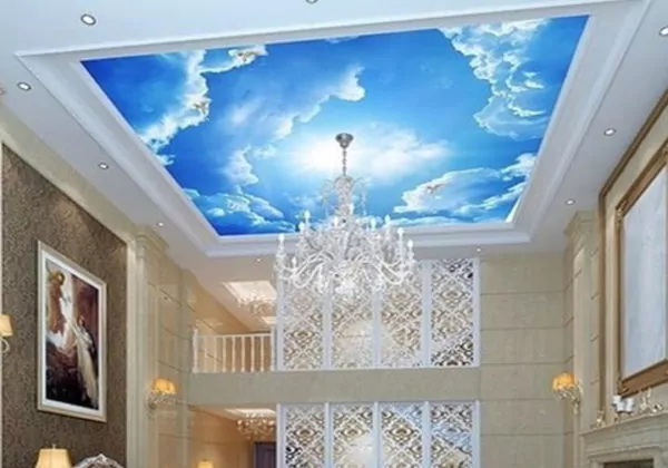 plafon pvc motif awan minimalis modern