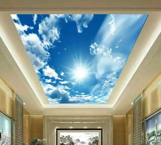 plafon pvc motif awan modern