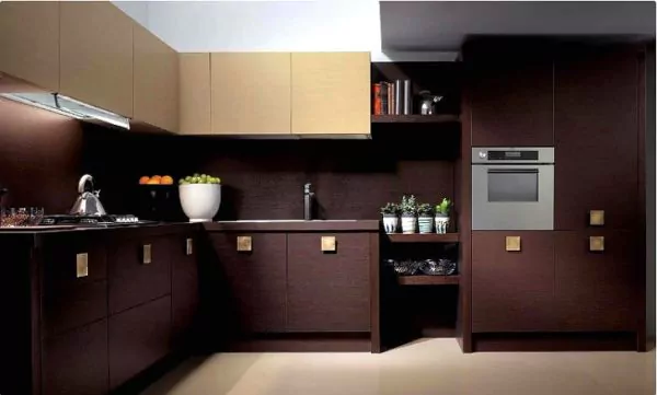 kitchen set hpl coklat