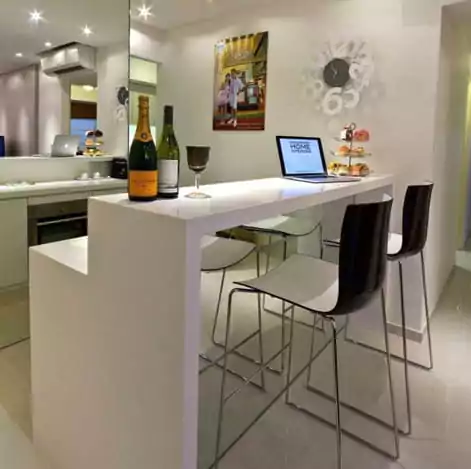 kitchen set mini bar di rumah type 36