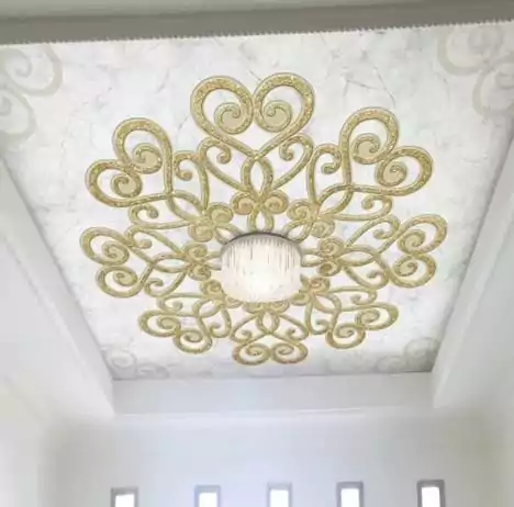 plafon pvc motif bunga gaya timbul