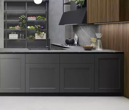 warna kitchen set abu abu