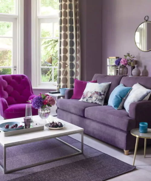 warna cat ruang tamu agar terlihat luas - lilac