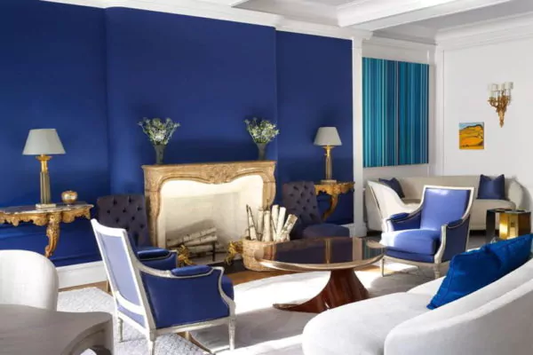 warna cat ruang tamu yang sejuk - biru