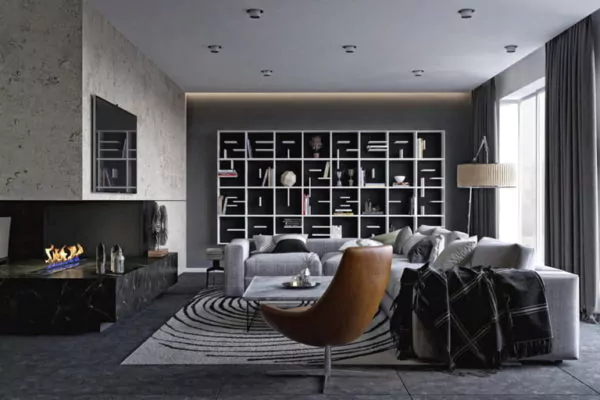 warna cat ruang tamu yang sejuk - hitam