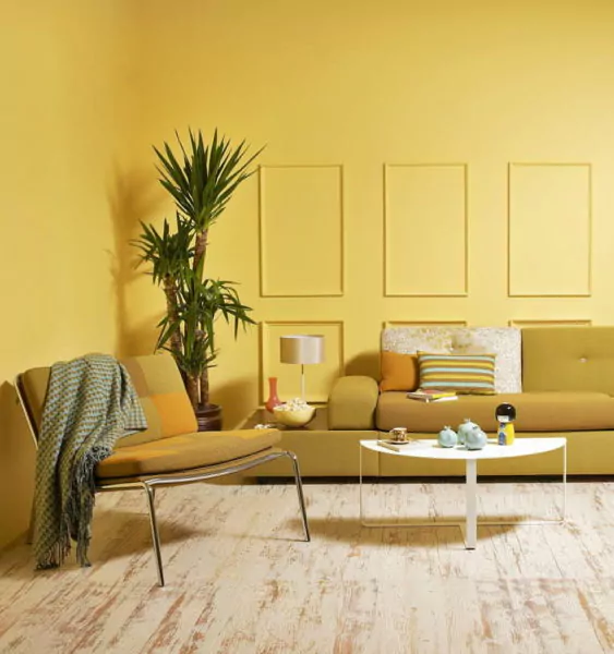 warna cat rumah mewah - kuning