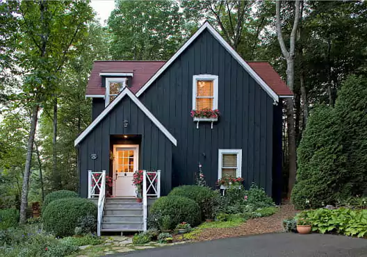 warna cat rumah bagian luar yang elegan - biru