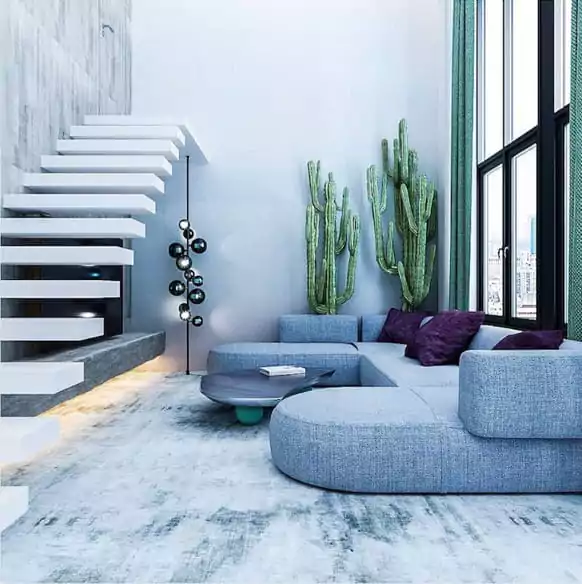 warna cat rumah minimalis - biru langit