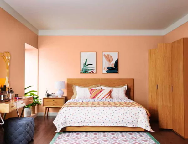warna cat rumah minimalis - peach