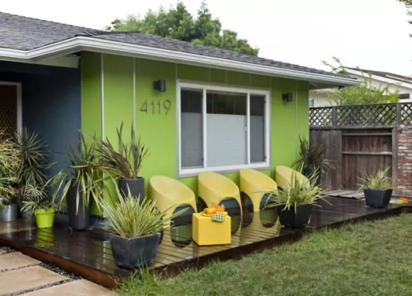 warna cat rumah yang sejuk bagian luar - yellow green