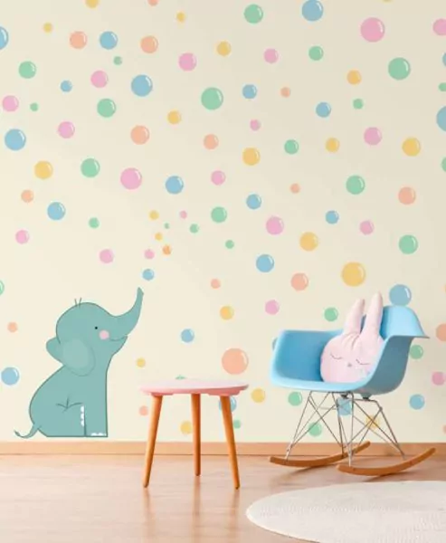 warna cat tembok aesthetic model polkadot