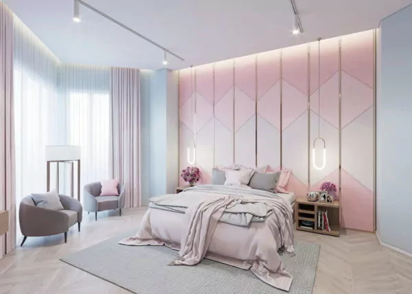 warna cat kamar pink soft modern