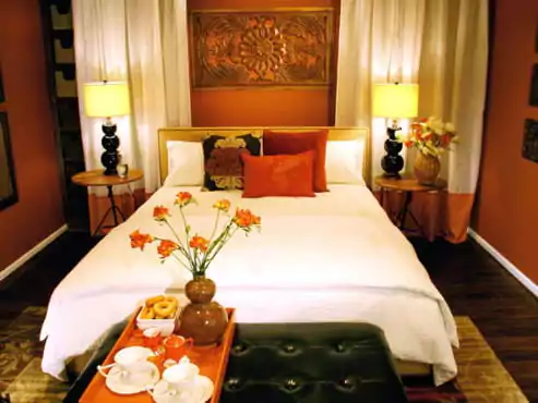 warna cat kamar tidur romantis - orange