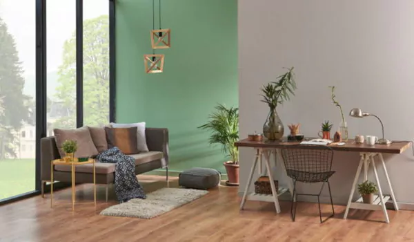 perpaduan warna cat rumah di ruang keluarga