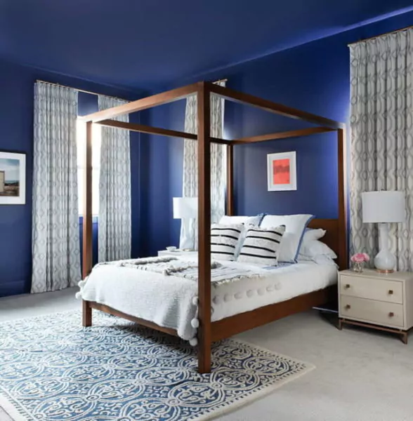 warna cat rumah elegan biru
