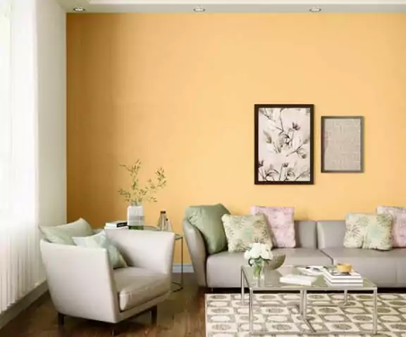 warna cat rumah elegan kuning metal