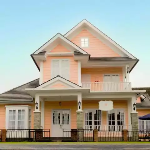 warna cat rumah terkini - peach