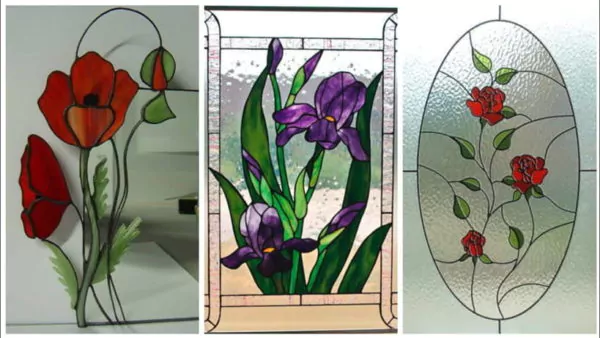banner kaca jendela motif bunga terbaru