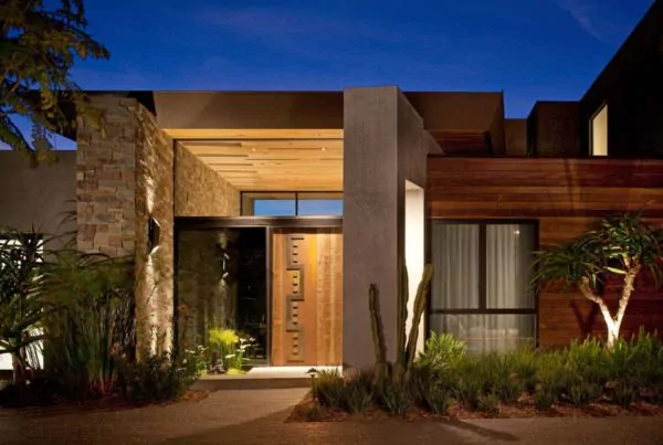 batu alam dinding teras depan modern