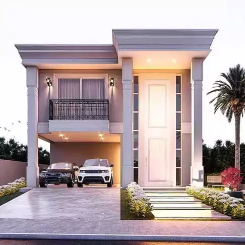 cor dak model dak teras rumah minimalis modern dengan tiang kotak