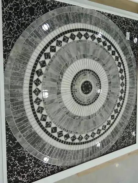 keramik dinding teras motif bunga mewah