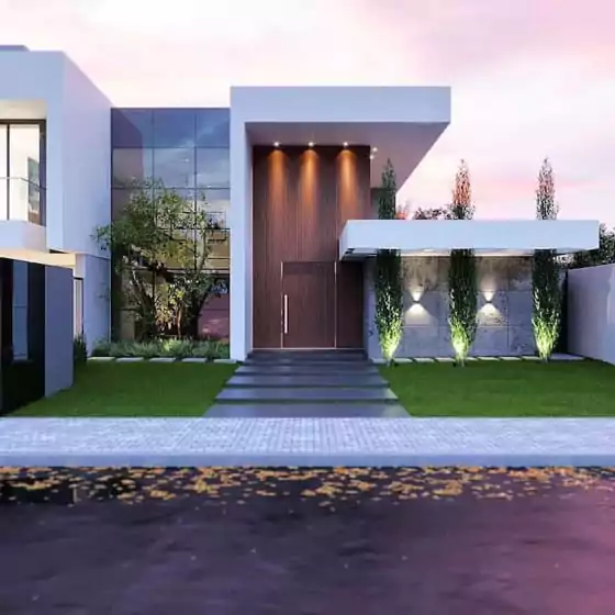 model teras rumah panjang ke samping minimalis