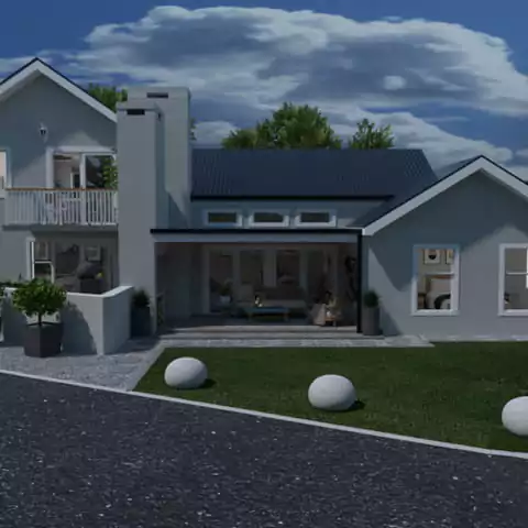 ruang tamu di teras rumah type 36 sofa empuk
