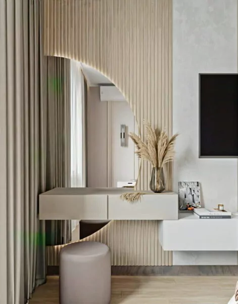 meja rias kayu sederhana