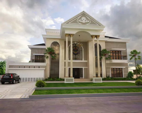 model profil tiang teras rumah bentuk bulat