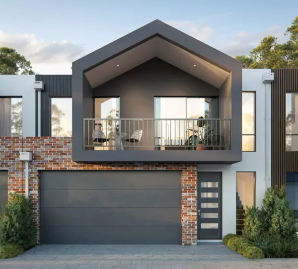 teras tampak depan rumah minimalis modern 2 lantai