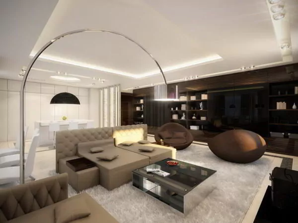 atapnya bisa menggunakan drop ceiling - ruang tamu dan ruang keluarga tanpa sekat